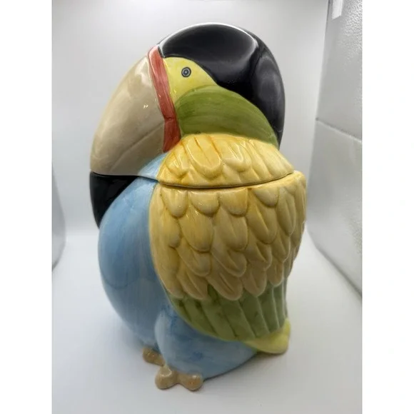 Vintage Toucan Exotic Colorful  Bird Cookie Jar - Picture 6 of 16